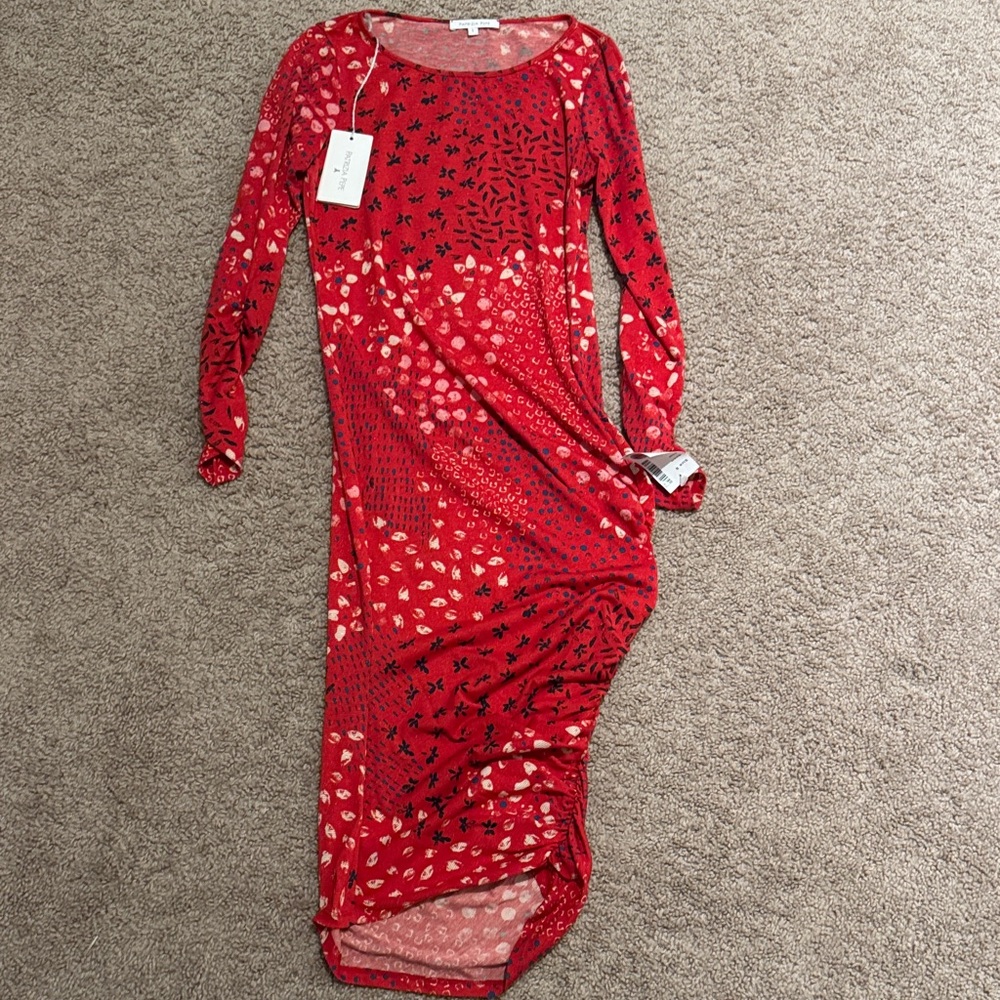 Patrizia Pepe Red and Black Long Sleeve Dress